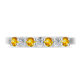 Inel din Argint 925 ( 1.83 grame ) cu Citrin Ural și Topaz Alb 0.35 Carate