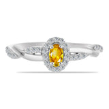 Inel din Argint 925 ( 1.98 grame ) cu Citrin Ural și Topaz Alb 0.43 Carate