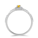 Inel din Argint 925 ( 1.98 grame ) cu Citrin Ural și Topaz Alb 0.43 Carate