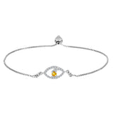 Brățară din Argint 925 ( 2.78 grame ) cu Citrin Ural și Topaz Alb 0.33 Carate