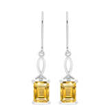 Cercei din Argint 925 ( 2.28 grame ) cu Citrin Ural și Topaz Alb 2.86 Carate