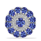 Inel din Argint 925 ( 5.58 grame ) cu Tanzanit și Topaz Alb 4.36 Carate