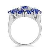 Inel din Argint 925 ( 5.58 grame ) cu Tanzanit și Topaz Alb 4.36 Carate