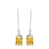 Cercei din Argint 925 ( 1.77 grame ) cu Citrin Ural și Topaz Alb 1.92 Carate