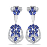 Cercei din Argint 925 ( 8.56 grame ) cu Tanzanit și Topaz Alb 4.53 Carate