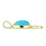 Pandantiv din Argint 925 Placat cu Aur ( 2.81 grame ) cu Turcoaz ”Frumoasa Adormită” și Topaz Alb 2.63 Carate