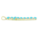 Cruce Pandantiv din Argint 925 Placat cu Aur ( 3.98 grame ) cu Turcoaz ”Frumoasa Adormită” și Zircon Alb 3.46 Carate