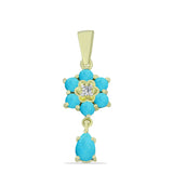 Pandantiv din Argint 925 Placat cu Aur ( 1.83 grame ) cu Turcoaz ”Frumoasa Adormită” și Topaz Alb 1.1 Carate
