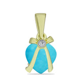 Pandantiv din Argint 925 Placat cu Aur ( 0.94 grame ) cu Turcoaz ”Frumoasa Adormită” și Topaz Alb 1.88 Carate