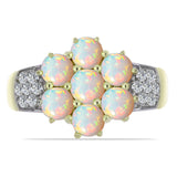 Inel din Argint 925 Placat cu Aur ( 3.38 grame ) cu Opal Etiopian Lega Dembi și Topaz Alb 1.5 Carate