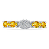Inel din Argint 925 ( 1.94 grame ) cu Citrin Ural și Topaz Alb 0.73 Carate