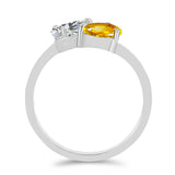 Inel din Argint 925 ( 2.28 grame ) cu Citrin Ural și Topaz Alb 1.42 Carate