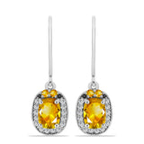 Cercei din Argint 925 ( 2.47 grame ) cu Citrin Ural și Topaz Alb 2.09 Carate
