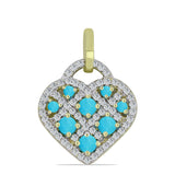 Pandantiv din Argint 925 Placat cu Aur ( 2.57 grame ) cu Turcoaz ”Frumoasa Adormită” și Topaz Alb 1.37 Carate
