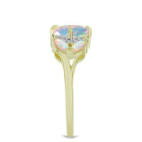Inel din Argint 925 Placat cu Aur ( 2.92 grame ) cu Opal Etiopian Lega Dembi și Topaz Alb 1.29 Carate