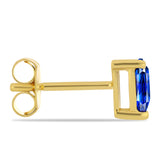 Cercei din Argint 925 Placat cu Aur ( 0.78 grame ) cu Safir Albastru Australian 1.09 Carate