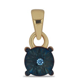 Pandantiv din Argint 925 Placat cu Aur ( 0.69 grame ) cu Diamant Albastru 0.01 Carate