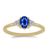 Inel din Argint 925 Placat cu Aur ( 1.78 grame ) cu Safir Albastru Australian și Topaz Alb 0.71 Carate