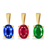 Set din Argint 925 Placat cu Aur ( 1.24 grame ) cu Rubin Sintetic și Smarald Sintetic 2.82 Carate ( Pandantiv )