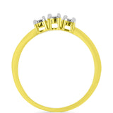 Inel din Argint 925 Placat cu Aur ( 1.44 grame ) cu Diamant Alb 0.02 Carate