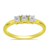 Inel din Argint 925 Placat cu Aur ( 1.44 grame ) cu Diamant Alb 0.02 Carate