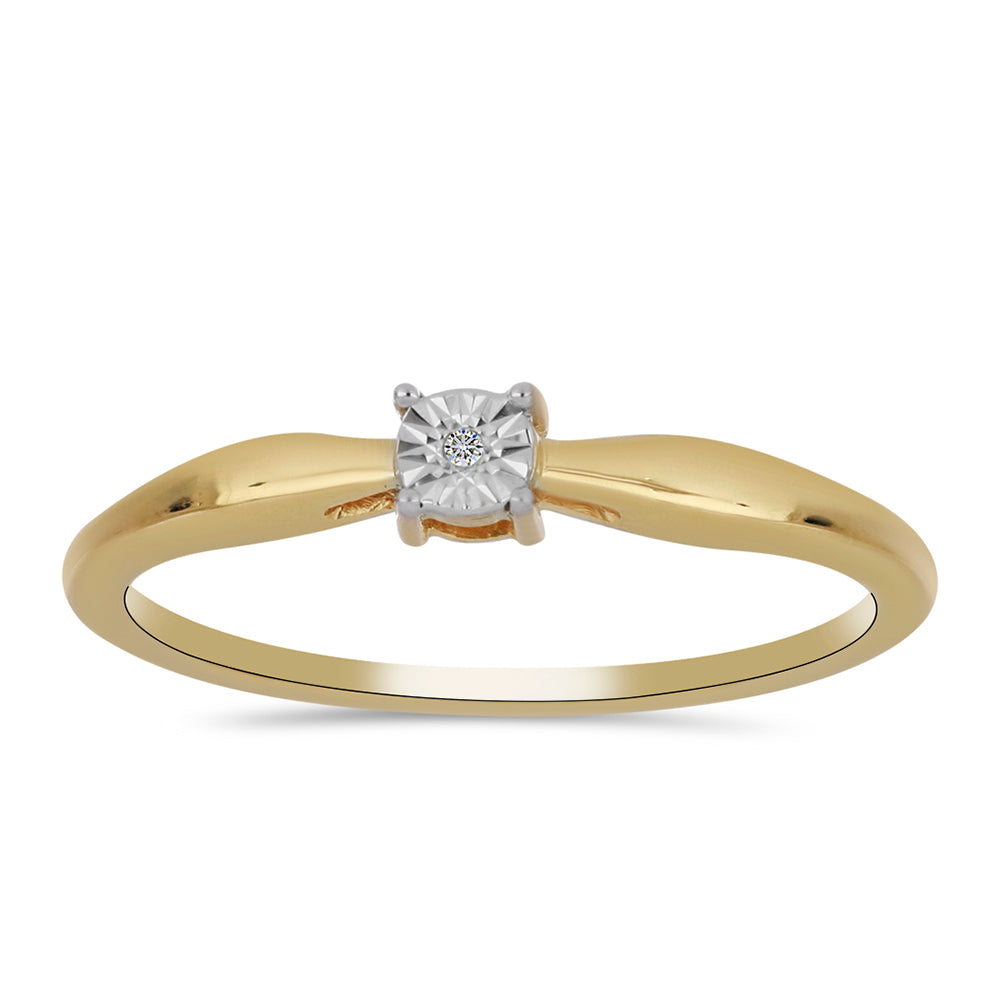 Inel din Argint 925 Placat cu Aur ( 2.26 grame ) cu Diamant Alb 0.01 Carate