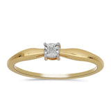 Inel din Argint 925 Placat cu Aur ( 2.26 grame ) cu Diamant Alb 0.01 Carate