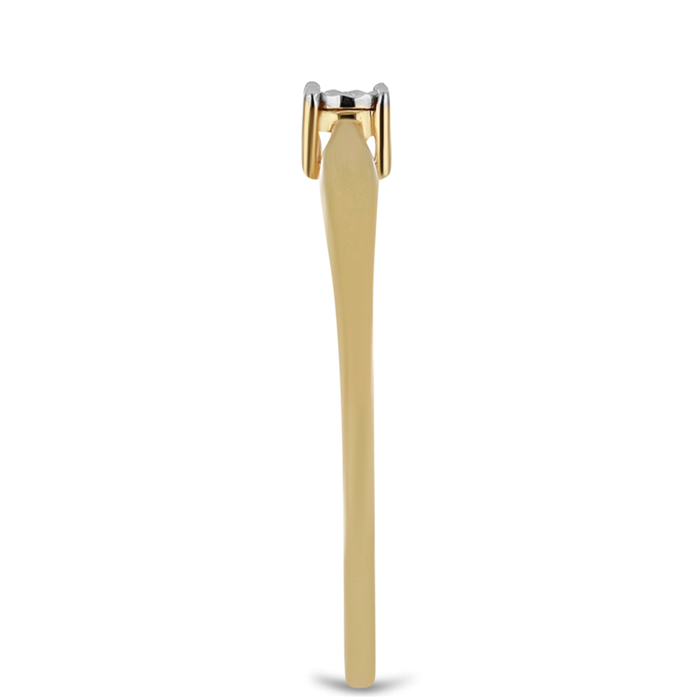 Inel din Argint 925 Placat cu Aur ( 2.26 grame ) cu Diamant Alb 0.01 Carate