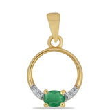 Pandantiv din Argint 925 Placat cu Aur ( 0.74 grame ) cu Smarald Brazilian și Zircon Alb 0.2 Carate