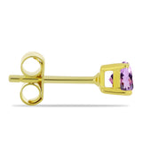 Cercei din Argint 925 Placat cu Aur ( 0.7 grame ) cu Ametist Rose de France 0.46 Carate