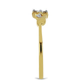 Inel din Argint 925 Placat cu Aur ( 1.52 grame ) cu Diamant Alb și Zircon Alb 0.04 Carate