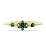 Inel din Argint 925 Placat cu Aur ( 1.26 grame ) cu Diamant Verde 0.1 Carate