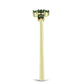 Inel din Argint 925 Placat cu Aur ( 1.26 grame ) cu Diamant Verde 0.1 Carate