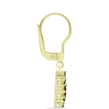 Cercei din Argint 925 Placat cu Aur ( 2.31 grame ) cu Diamant Verde 0.2 Carate