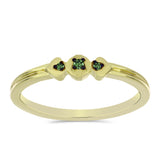 Inel din Argint 925 Placat cu Aur ( 1.38 grame ) cu Diamant Verde 0.03 Carate