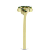 Inel din Argint 925 Placat cu Aur ( 2.01 grame ) cu Diamant Verde 0.15 Carate