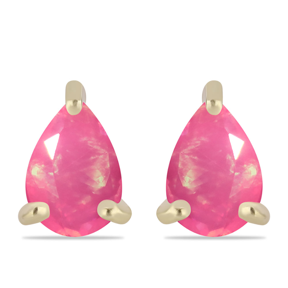 Cercei din Argint 925 Placat cu Aur ( 0.94 grame ) cu Opal Etiopian Roz Lega Dembi 0.47 Carate