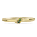 Inel din Argint 925 Placat cu Aur ( 1.72 grame ) cu Diamant Verde 0.02 Carate