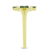 Inel din Argint 925 Placat cu Aur ( 1.87 grame ) cu Diamant Verde 0.08 Carate