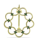 Broşă din Argint 925 Placat cu Aur ( 1.65 grame ) cu Diamant Verde 0.05 Carate