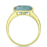 Inel din Argint 925 Placat cu Aur ( 3.31 grame ) cu Labradorit 3.35 Carate