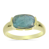 Inel din Argint 925 Placat cu Aur ( 3.31 grame ) cu Labradorit 3.35 Carate