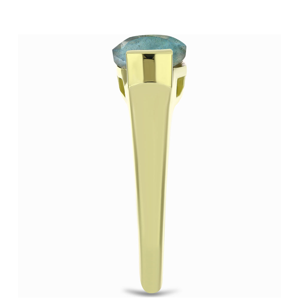 Inel din Argint 925 Placat cu Aur ( 3.31 grame ) cu Labradorit 3.35 Carate