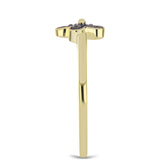 Inel din Argint 925 Placat cu Aur ( 1.8 grame ) cu Diamant Verde 0.02 Carate