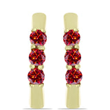 Cercei din Argint 925 Placat cu Aur ( 4.42 grame ) cu Moissanite Roșu Majestic 0.62 Carate