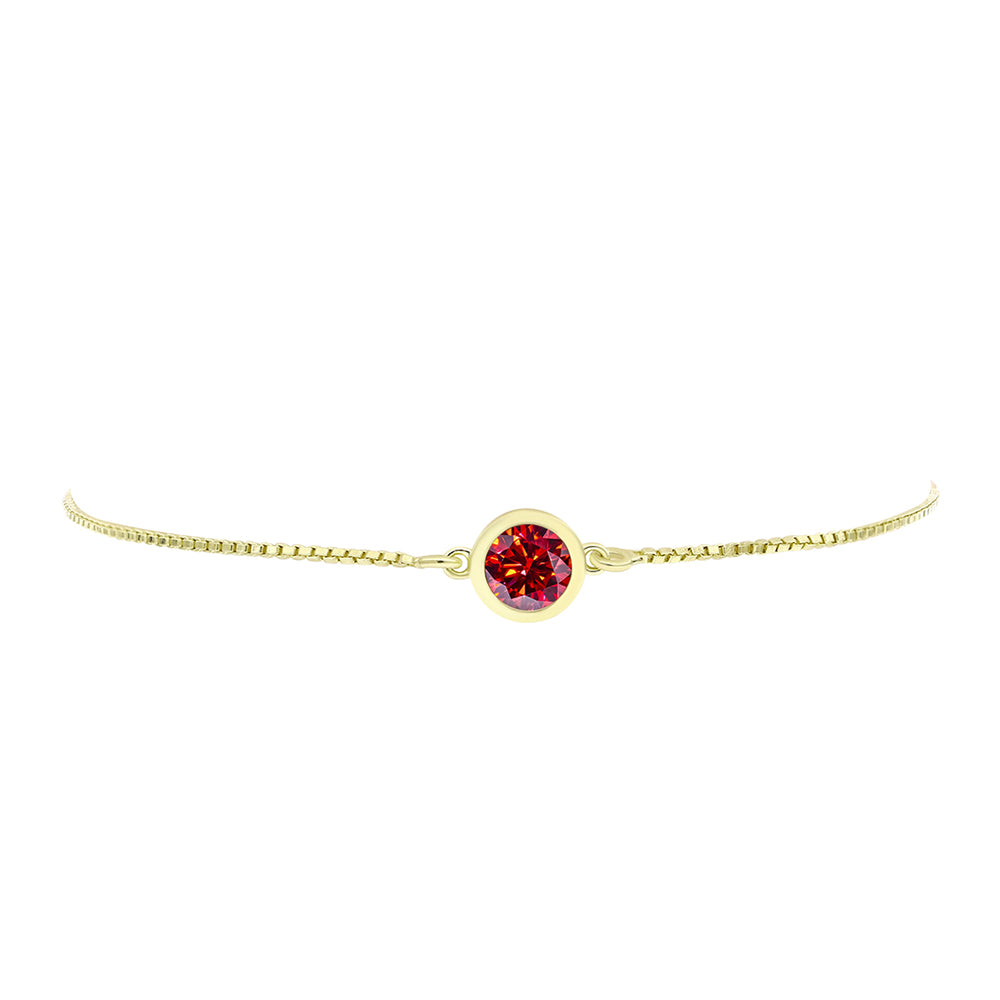 Brățară din Argint 925 Placat cu Aur ( 2.7 grame ) cu Moissanite Roșu Majestic 0.75 Carate