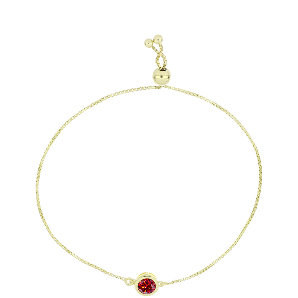 Brățară din Argint 925 Placat cu Aur ( 2.7 grame ) cu Moissanite Roșu Majestic 0.75 Carate