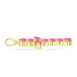 Cruce Pandantiv din Argint 925 Placat cu Aur ( 1.6 grame ) cu Opal Etiopian Roz Lega Dembi 0.77 Carate