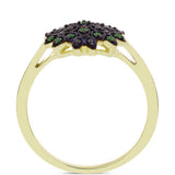 Inel din Argint 925 Placat cu Aur ( 3.04 grame ) cu Diamant Verde 0.11 Carate