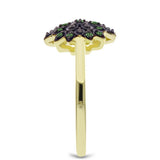 Inel din Argint 925 Placat cu Aur ( 3.04 grame ) cu Diamant Verde 0.11 Carate
